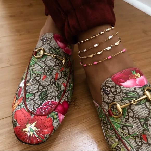 Gucci Shoes - Gucci Princetown Floral Supreme Loafer Mule Slide